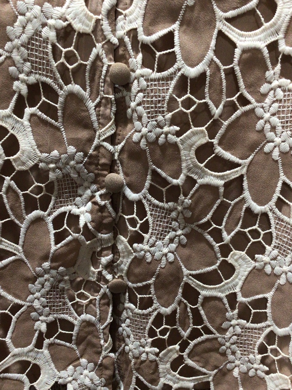 LoveLO Beige and Cream Lace Blouse - Picture 4 of 5